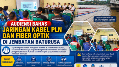 AUDIENSI BAHAS JARINGAN KABEL PLN DAN FIBER OPTIK DI JEMBATAN BATURUSA